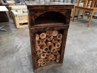 Rustic Styled Wooden Reception Counter Stand