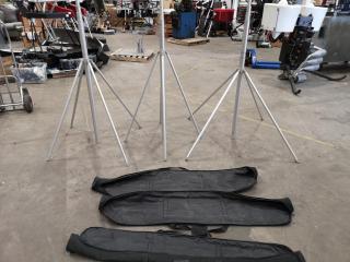 3x 5300mm Tall Extendable Aluminium Poles w/ Support Legs