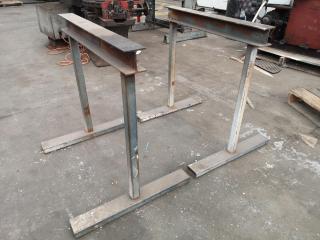 Pair of Heavy Duty Steel Workshop Saw Horses