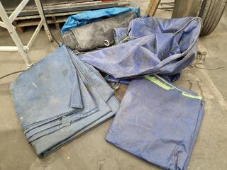 5x Assorted Blue and Black Tarpaulins