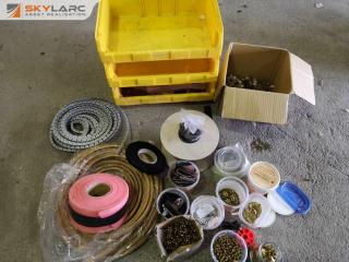 Lot of Craft Supplies, Zipper Components, Metal Eye Loops & More