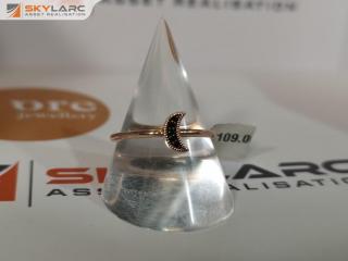 Moon Crescent Ring Black SP | 18k Rose Gold Vermeil | KIRSTIN ASH