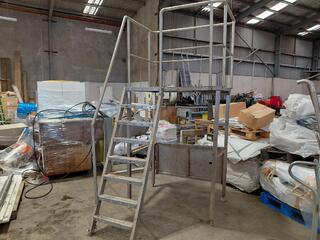 Industrial Steel Access Platform with Stairs and Handrails