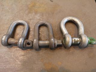 3x Assorted Lifting D-Shackles