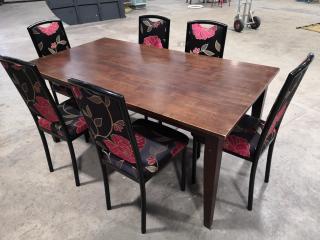 Rectangular Restaurant Table w/ 6x Chairs