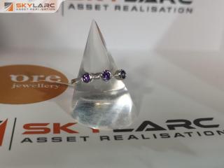 Tripple Round Brilliant Stack Ring | Amethyst Purple | MJJ for ORE