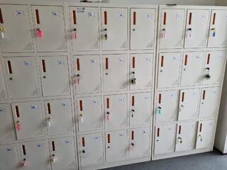 Steel 12-Door Personnel Locker Cabinet, Modern Unit