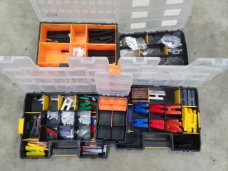 Storage organizer cases with assorted screws