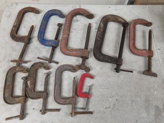 9x Assorted G-Clamps