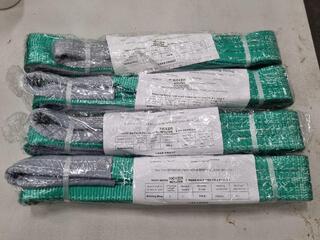 4x Bullivants Flat Webbing Slings, 2-Metre, 2000kg Each