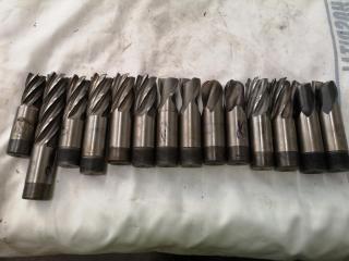 14x Assorted Ball, Square Edge, & Finishing End Mill Bits