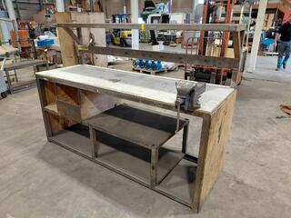 Steel Workbench with Shelving and Record No 6 Vice