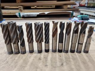 12x Assorted Screw Type End Mills