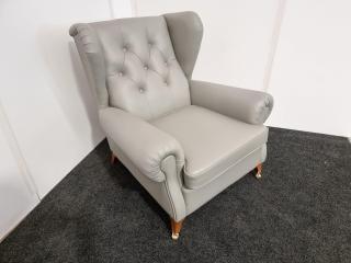 English Style Wingback Chair  - Leather