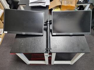 2x Philips 24" LED Montors w/ Dual Monitor Desk Mount Stand