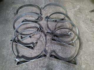 8x Galvanised 300mm Tank Clamps