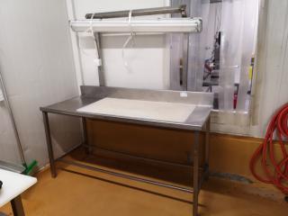 Stainless Steel Bench w/ Attached Lighting Rack