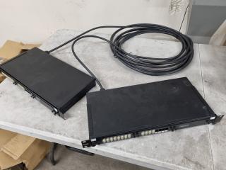 2x Dynamix Fibre Optic Patch Panel / Splicing Trays w/ Fibre Cable