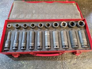 Boxo 20-Piece 1/2" Drive Impact Socket Set, Metric Sizing