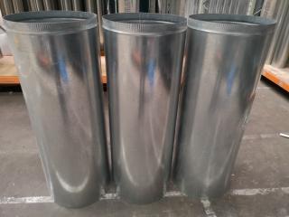 3x Galvanised Steel Duct Flues, 450x1200mm Size