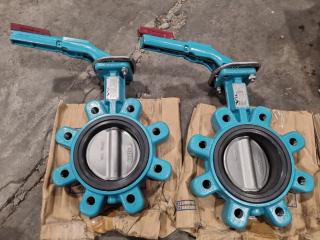 2x Butterfly Valves DN100 PN16