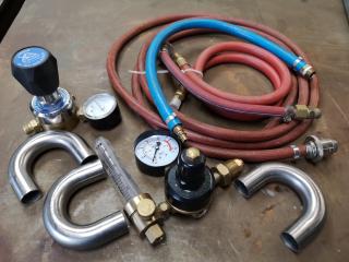 Assorted Welding Regulators & Short Hoses