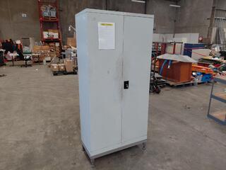 Metal Storage Cabinet with Shelves and Key Lock