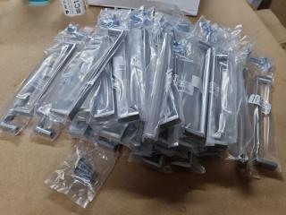 48x Satin Chrome Metal Drawer Handles, Bulk Lot