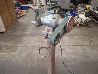 Linishall BG8 8 inch Industrial Bench Grinder on Stand