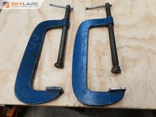 2 x Large Plate Steel Clamps