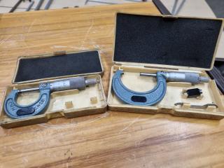 Mitutoyo Outside Micrometer Pair, 0-50mm Range