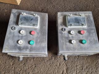 2x Stainless Steel Electrical Control Boxes w/ Contents