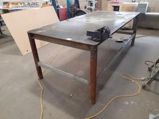 Large Plate Steel Workshop Table