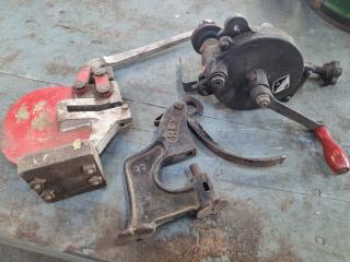 3x Vintage Benchtop Punches & Grinder