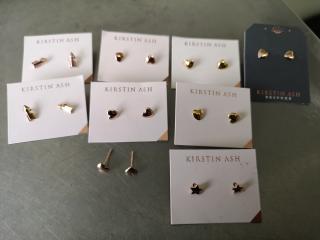 9x Pairs of Kirsten Ash Earrings, Gold Vermel