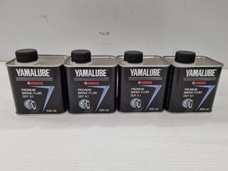 Yamaha Yamalube Mortorcycle Brake Fluid DOT 5.1, 4x Cans