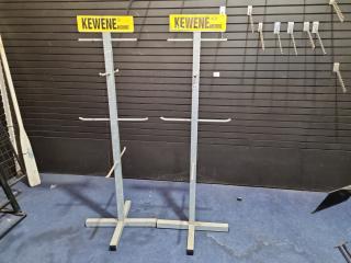 2x Galvanised Steel Retail Hanging Racks