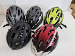 5x Assorted Used Adult Bike Helmets