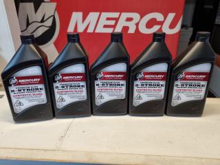 5x Mercury Premium Plus 2-Stroke Marine Synthetic Blend Engine Oil