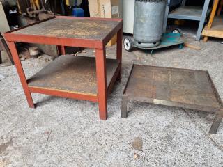 2x Heavy Duty Workshop Low Tables / Stands