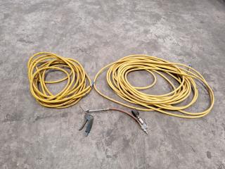 Assortment of Air Hoses and Tools