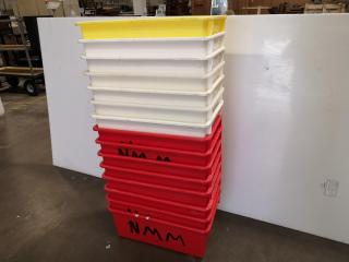 15x Industrial Plastic Stackable Bins