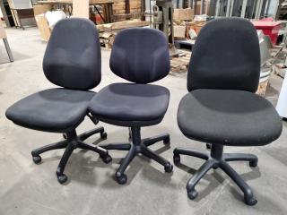 3x Assorted Adjustable Gas-lift Desk Chairs