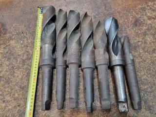 8x Assorted Drills w/ No.4 Tapered Shanks