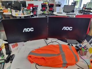 2x AOC 23.8" IPS Monitors w/ Dual Monitor Stand
