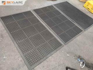 3x Heavy Duty Rubber Floor Mats Mat, Industrial Commercial Grade