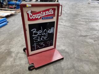 Heavy Steel Mobile Sidewalk Retail Sign Frame.
