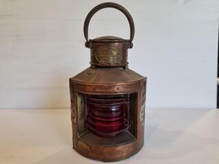 Antique Copper Steamship Navigation Oil Lamp Housing