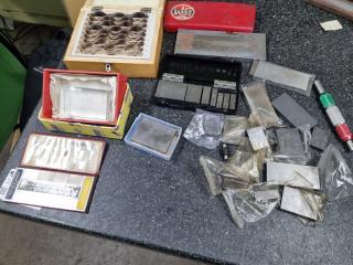 Assorted Vintage Gauge Blocks, Roughness Sample Plates, & More