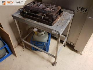 2 Burner Gas Ring with Trolley